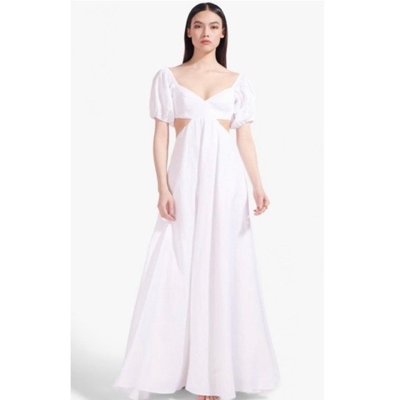 STAUD Dresses & Skirts - NWT Staud Coliseum White 100% Linen Cottagecore Maxi Dress